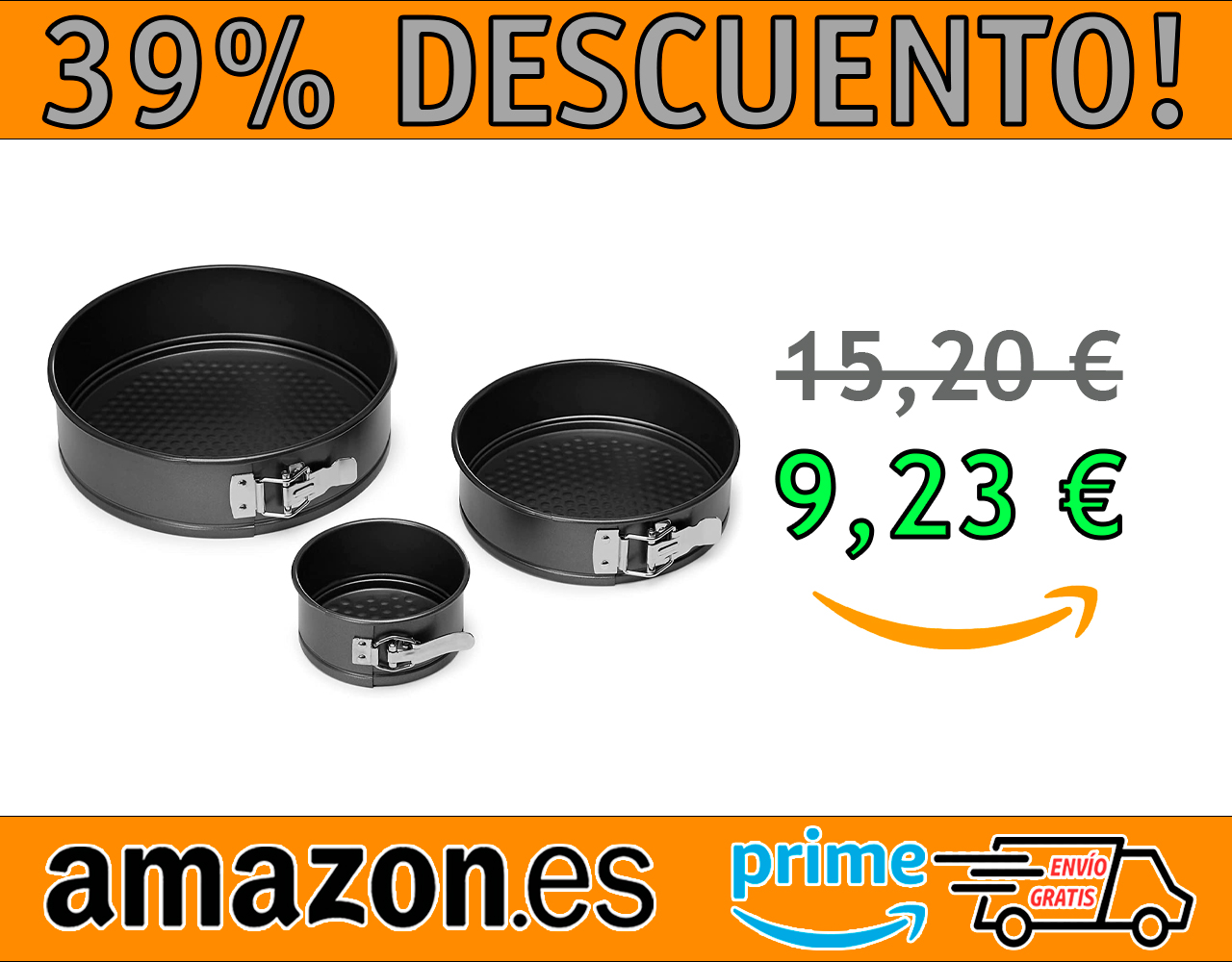 JUEGO DE 3 MOLDES ANTIADHERENTES AMAZON BASICS