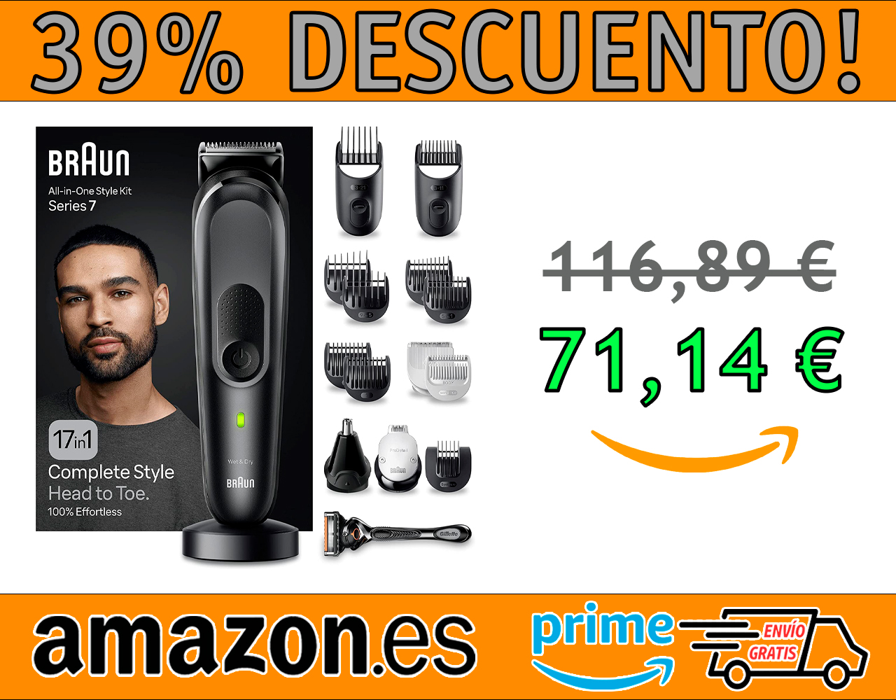 RECORTADORA DE BARBA 17 EN 1 BRAUN SERIES 7 MGK7491