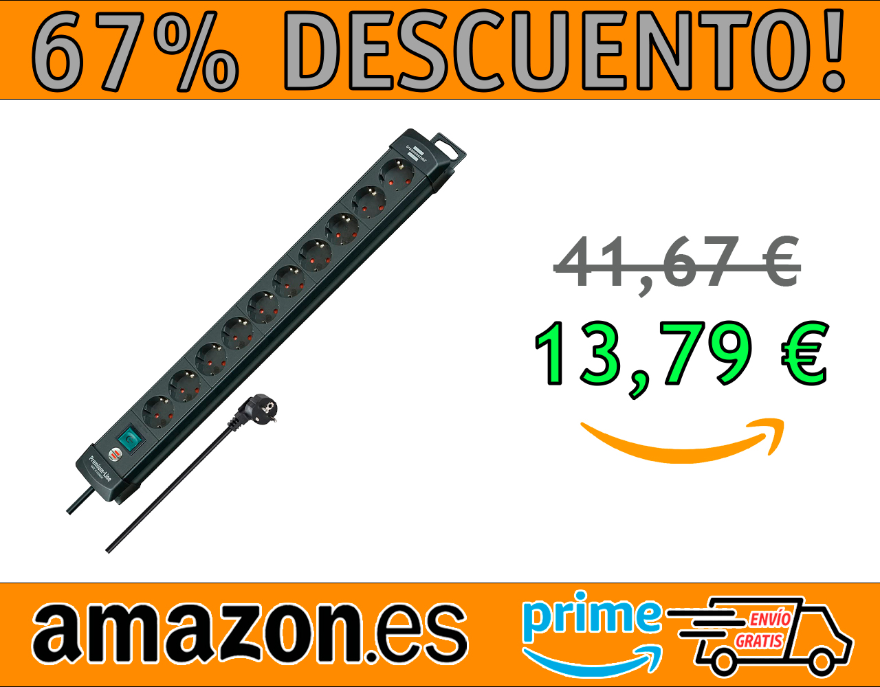 REGLETA DE ENCHUFES CON 10 TOMAS BRENNENSTUHL