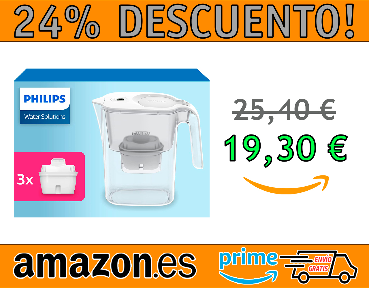 JARRA FILTRANTE PHILIPS CON 3 FILTROS MICRO X CLEAN
