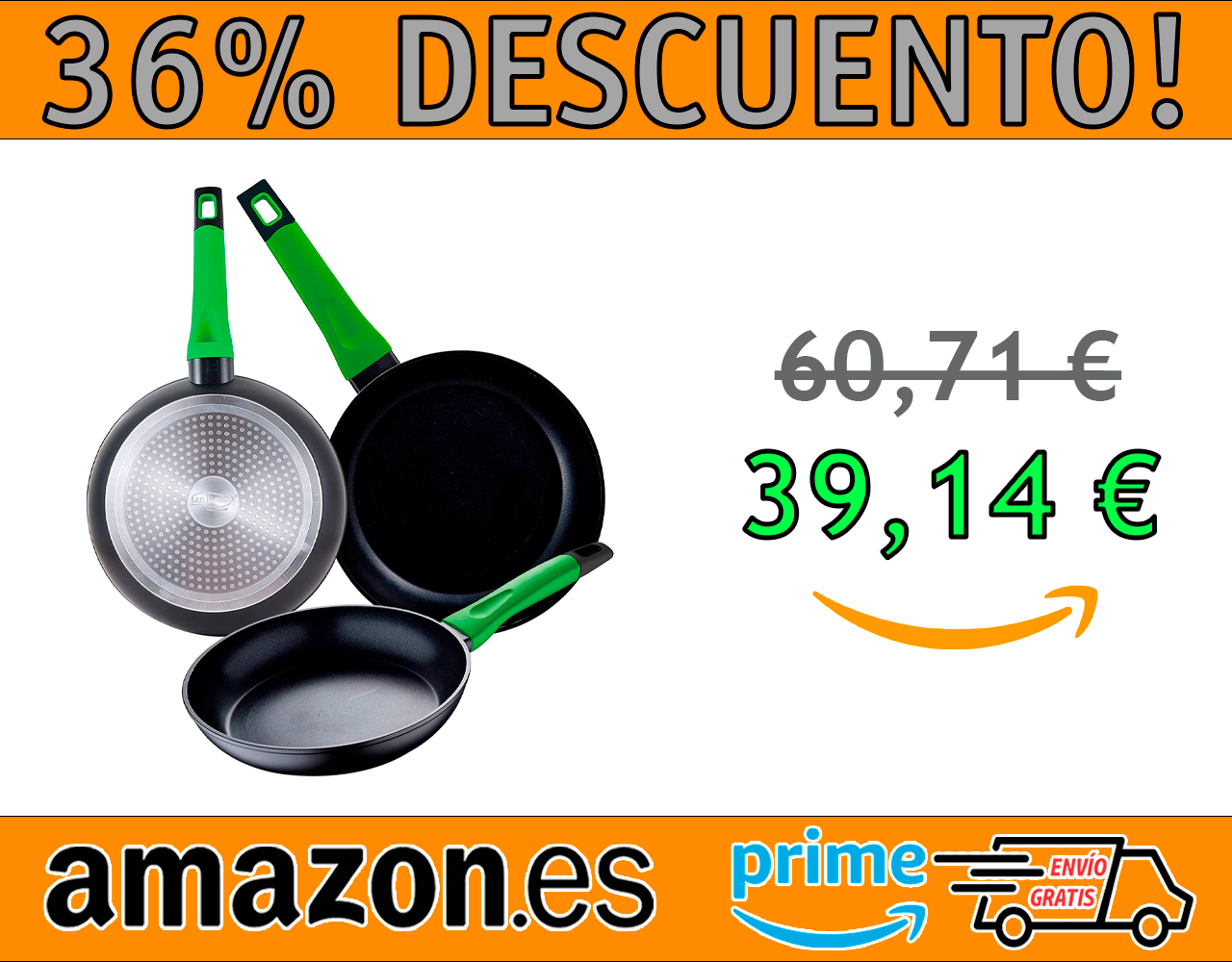 SET DE 3 SARTENES ANTIADHERENTES MARCA SAN IGNACIO