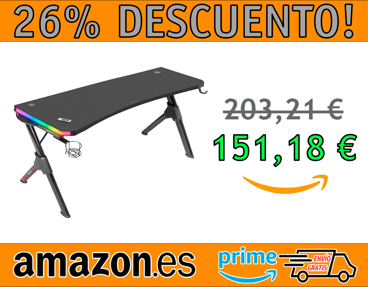 MESA GAMING ERGONÓMICA MARS GAMING MGD140RGB