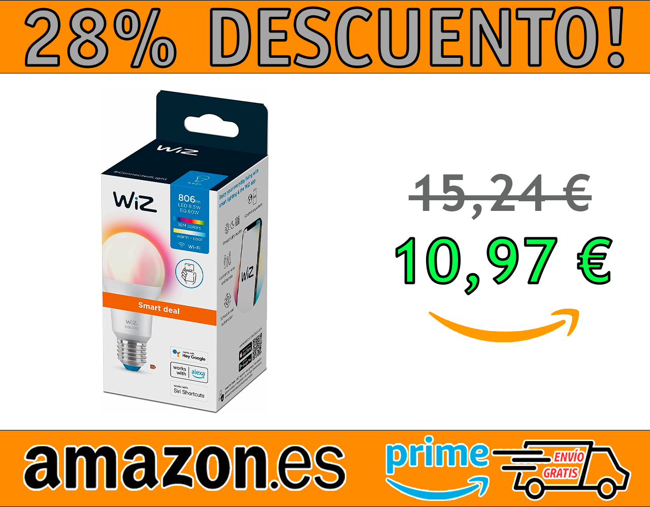 BOMBILLA LED INTELIGENTE WI-FI MARCA WIZ A60