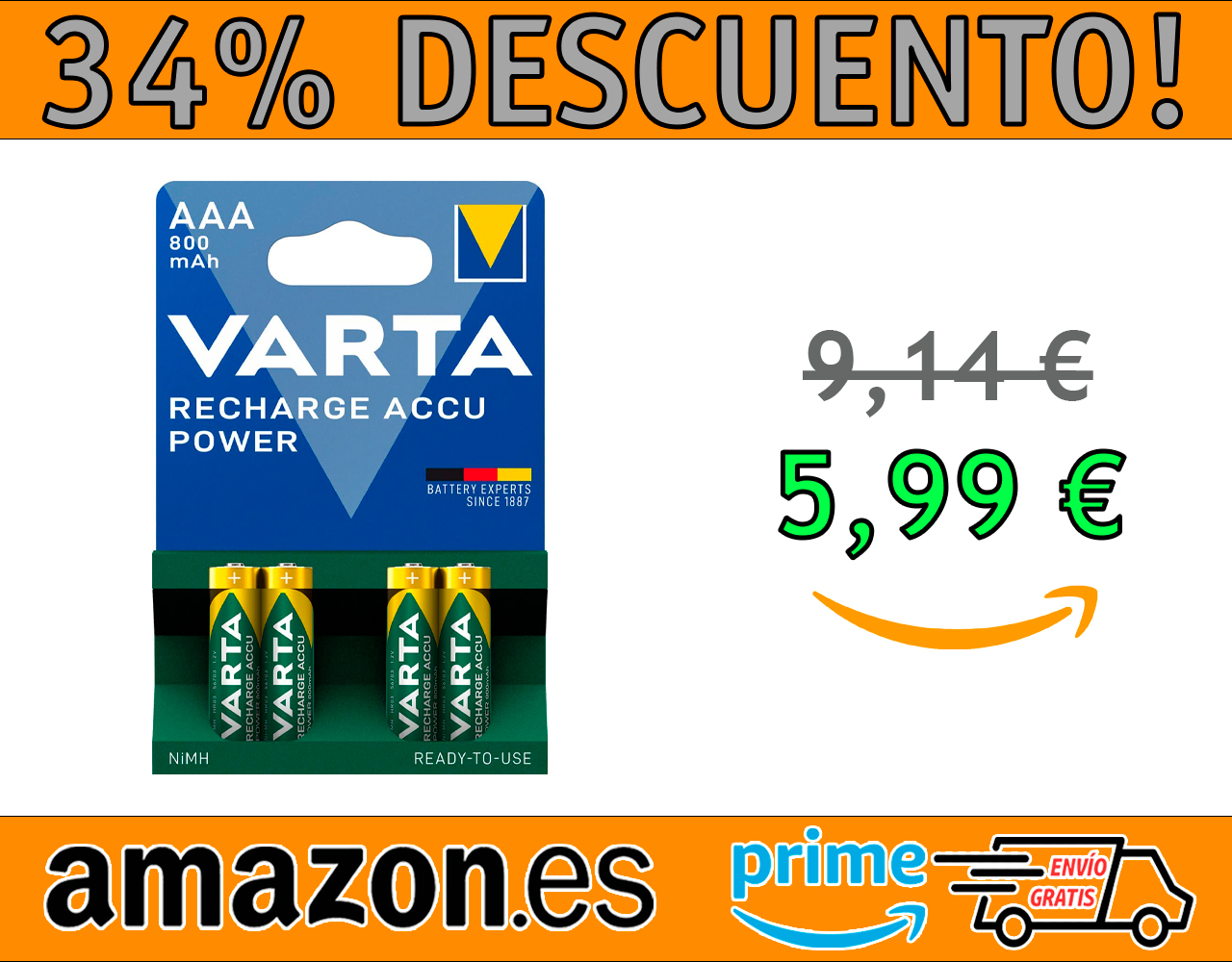BATERÍAS RECARGABLE VARTA AAA 800 MAH