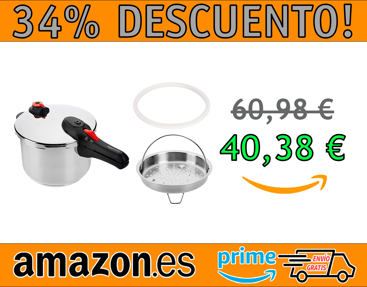 OLLA A PRESIÓN DE ACERO INOXIDABLE AMAZON BASICS