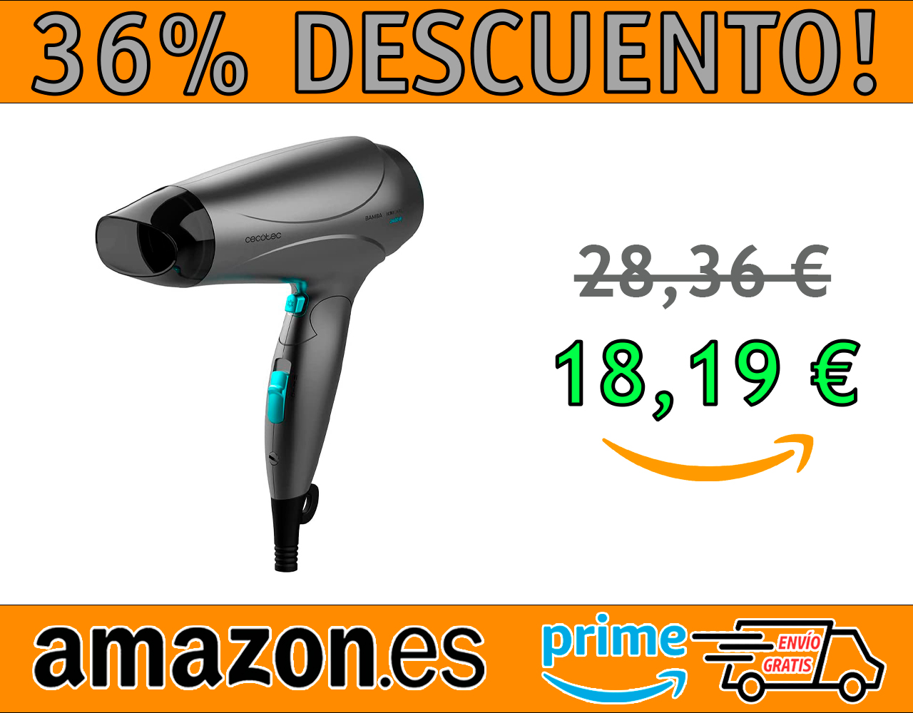 SECADOR DE PELO CECOTEC BAMBA IONICARE POWER&GO