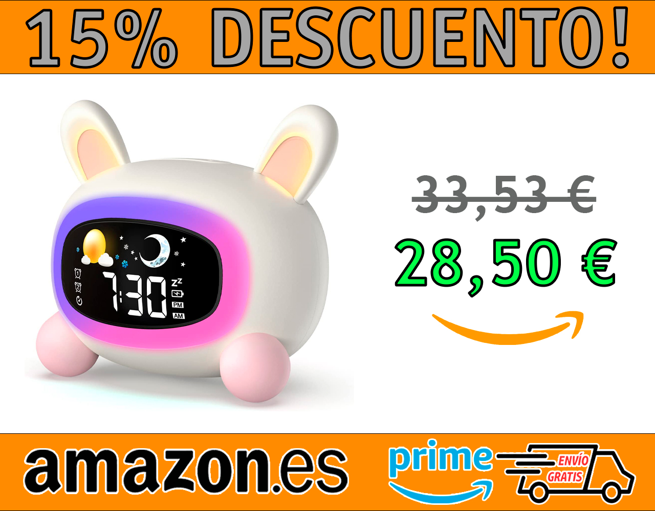 DESPERTADOR INFANTIL FORMA DE CONEJO LEMNOI SG5