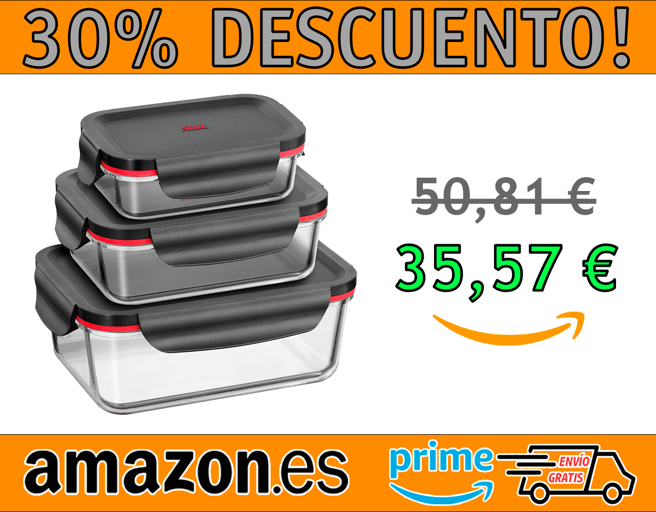 JUEGO DE 3 RECIPIENTES DE CRISTAL SILIT STORIO