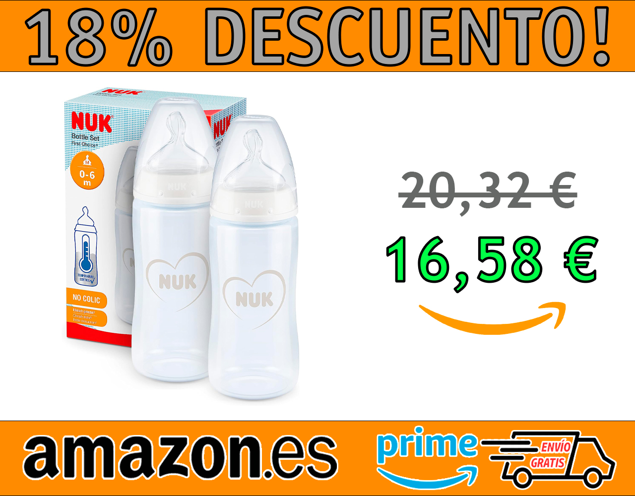 BIBERONES ANTICÓLICOS CON TETINA NUK FIRST CHOICE+