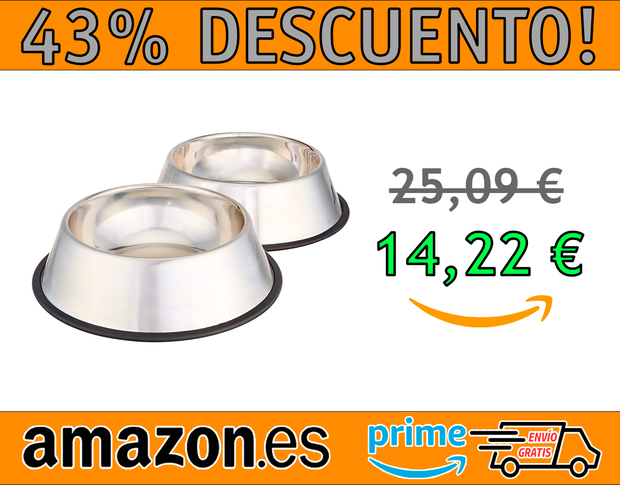 COMEDERO PARA PERRO AMAZON BASICS x2