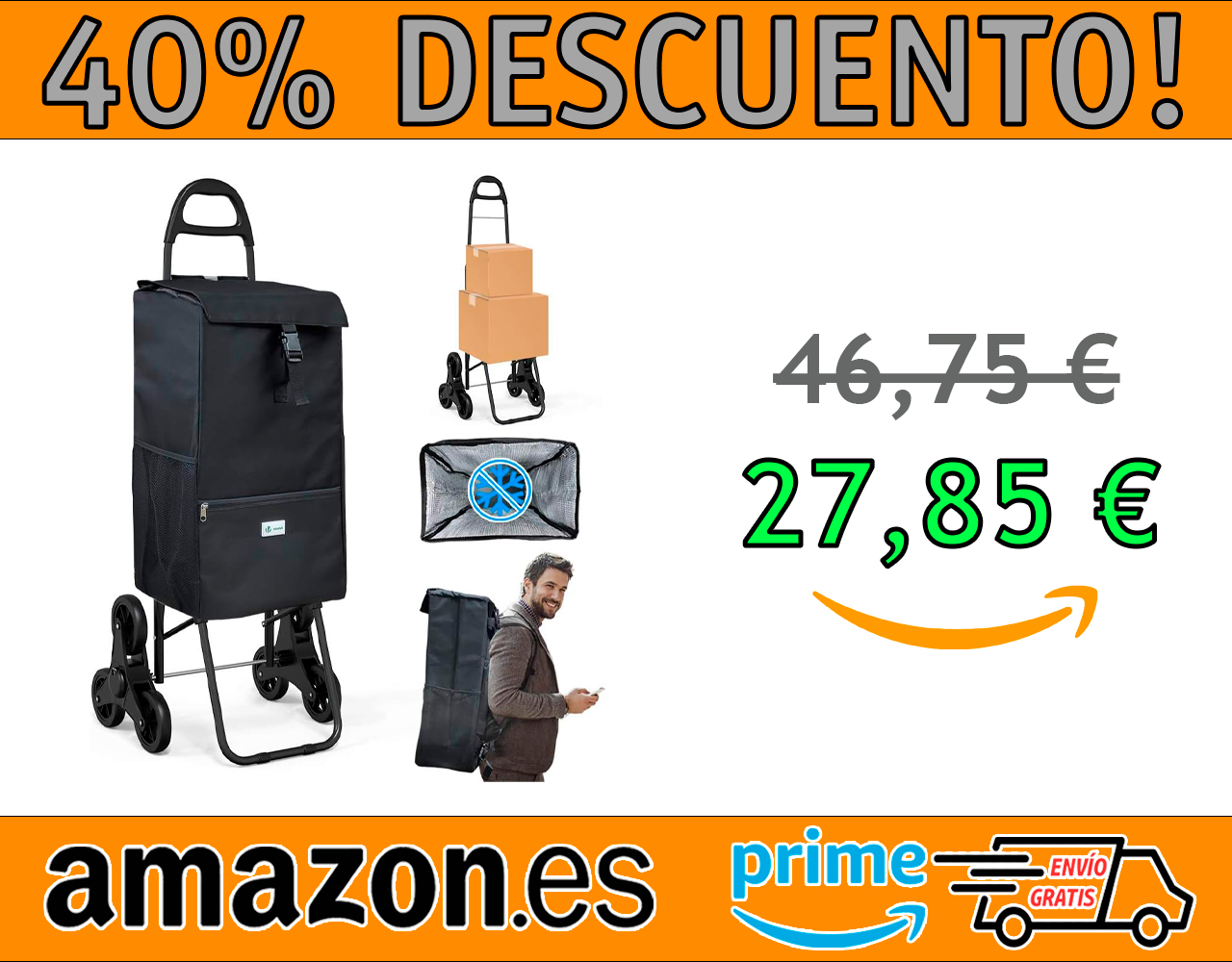 CARRO PLEGABLE CON 6 RUEDAS PARA COMPRAS VOUNOT