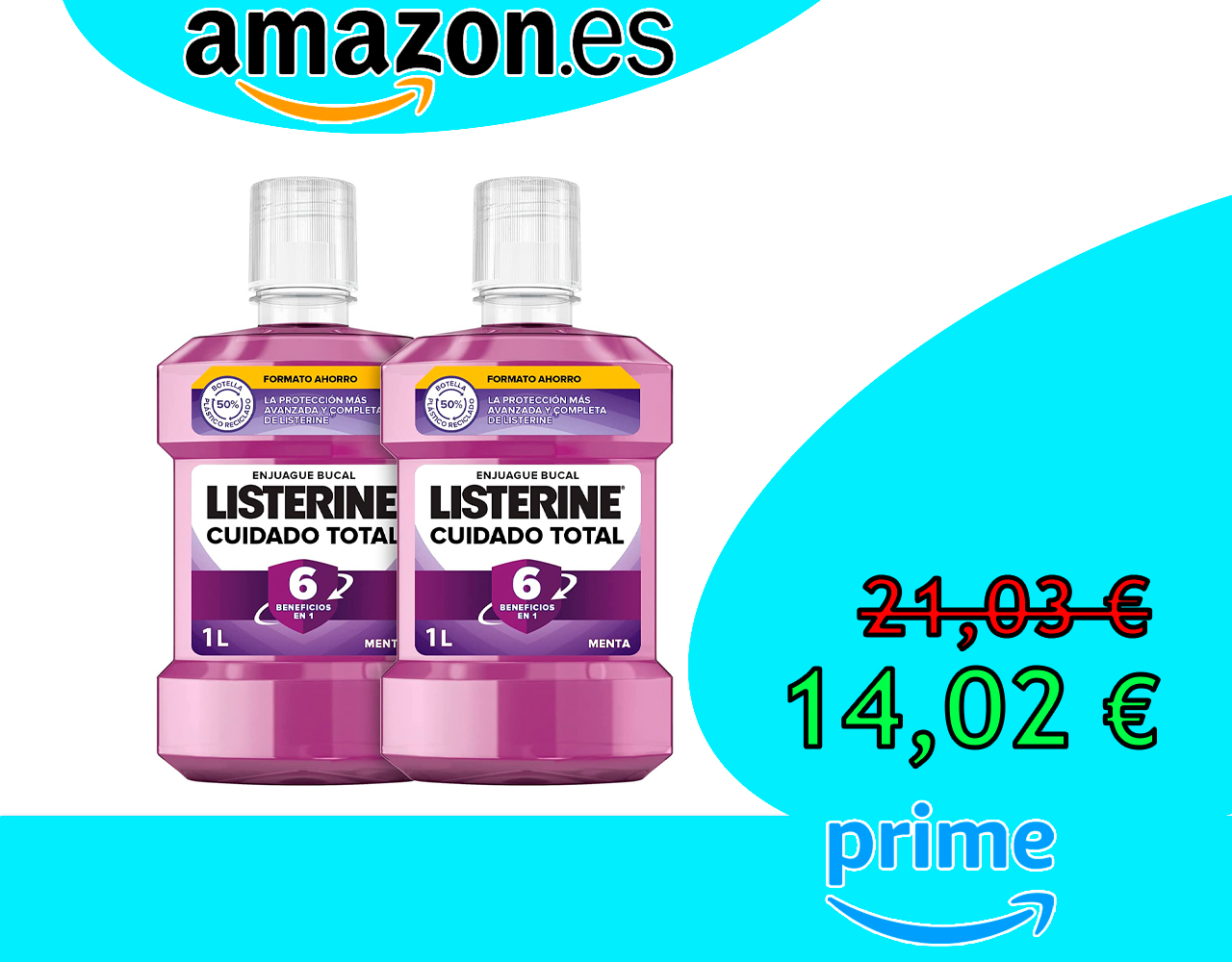 ENJUAGUE BUCAL LISTERINE CUIDADO TOTAL 02 PACK