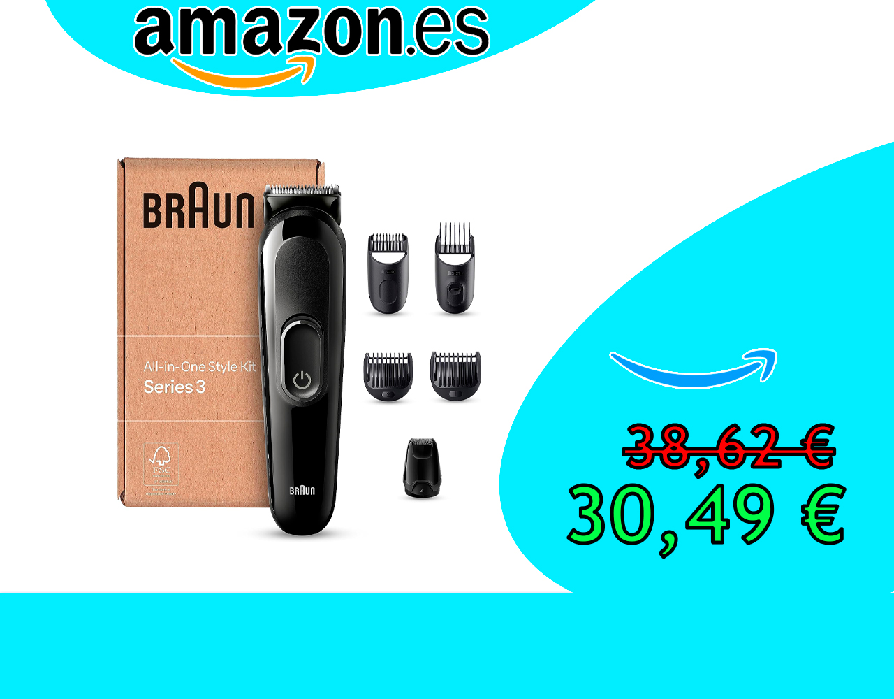 RECORTADORA BRAUN TODO EN UNO SERIES 3 MGK3420