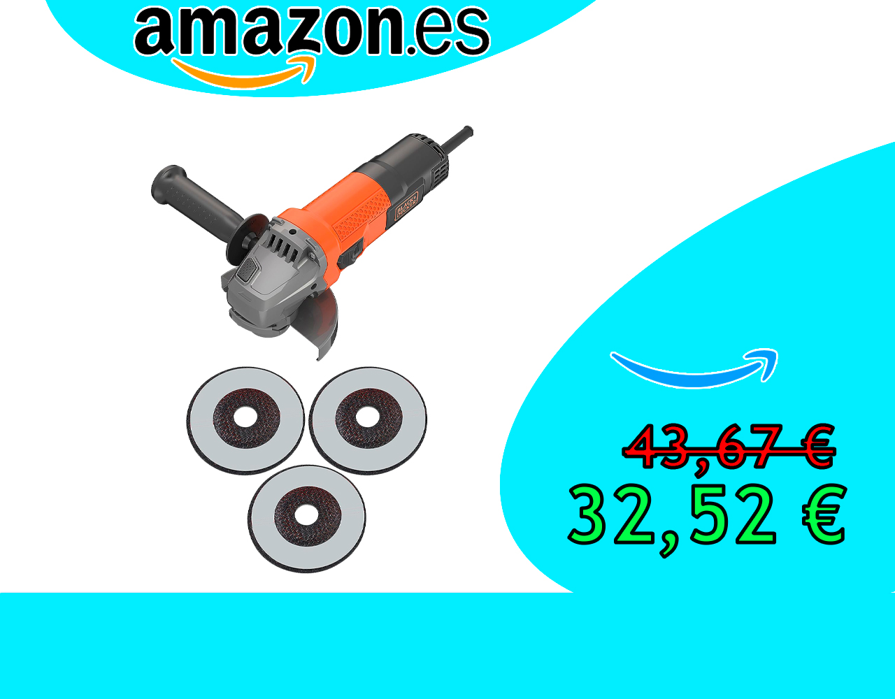 AMOLADORA ANGULAR 750W BLACK+DECKER BEG110A3