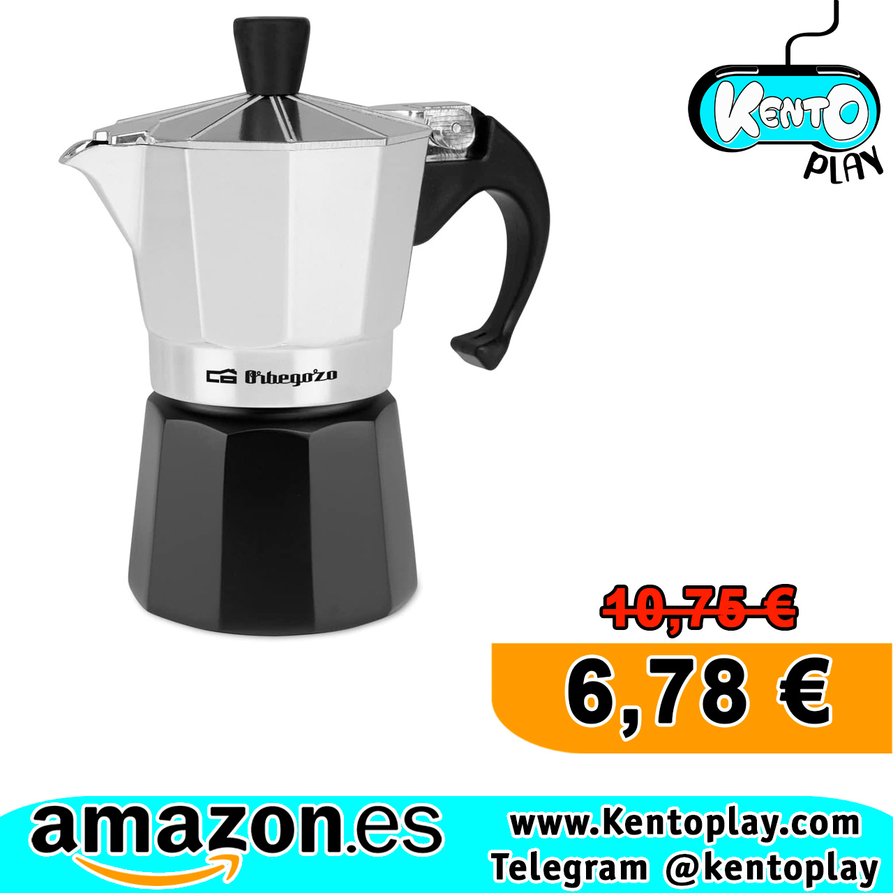Cafetera Italiana, 2 Tazas, Apta Para Cocina De Gas Orbegozo KFM 230.